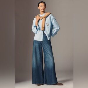 NWT! Anthropologie Pilcro High-Rise Wide-Leg Trouser Jeans - Size 29 TALL 🔴